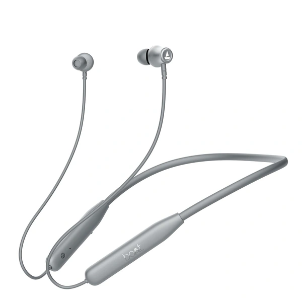 boAt Rockerz 111 Up to 40 Hours Playtime, Dual Device Pairing, ENx Tech, Beast Mode, ASAP Charging, BTv5.3, IPX5, Type-C Interface & Magnetic in Ear Buds Bluetooth Wireless Neckband (Ash Grey) - Gray
