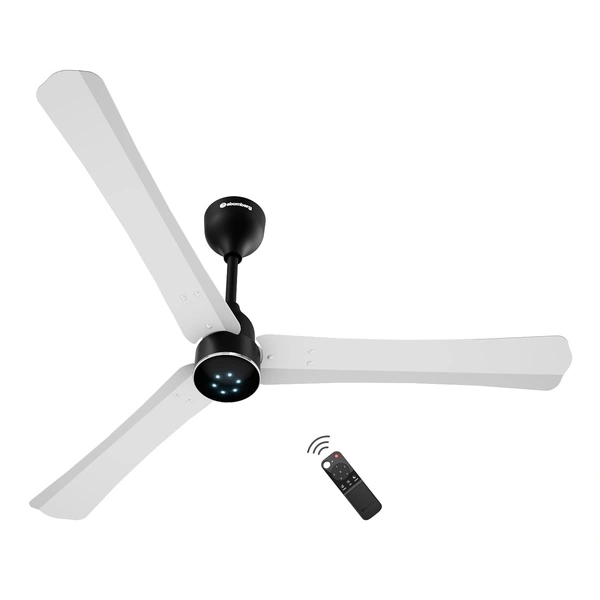 ATOMBERG Atomberg Renesa Halo Smart Celling Fan 1200mm BLDC Ceiling Fan With IoT & Remote | 5 star | High Air Delivery | Low Noise Operation | LED Speed Indicator | Sleek Design | 2+1  Year Warranty | (SeaSand Ivory & Black) - GL White & Black