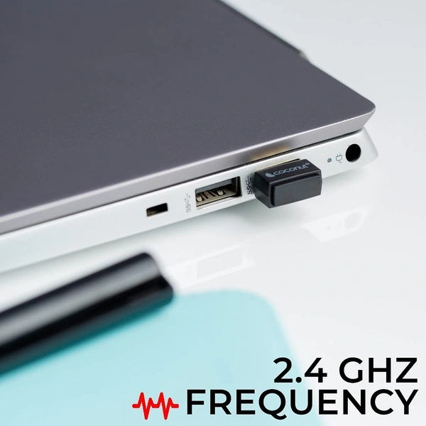 COCONUT Coconut USB WiFi Adapter for PC Laptop 150Mbps Gold Plated Wireless Network Receiver for Desktop - Nano Size 2.4Ghz WiFi Dongle Compatible with Windows Mac... - Black