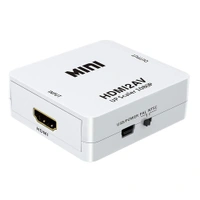 Maxicom Mini HDTV2AV / HDMI2AV Up Scaler 1080P HDMI to AV Composite Video Audio Converter Adapter Media Streaming Device (White)