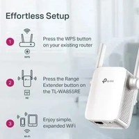 TP-LINK TP-Link TL-WA855RE N300 Mbps Single Band Universal Wireless Range Extender, Broadband/WiFi Extender with 1 Ethernet Port and 2 External Antennas, Plug and... WiFi Range Extender (White, Single Band) - White