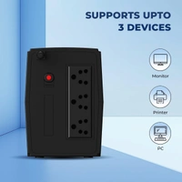 LAPCARE Lap Long 1200 Microcontroller Based UPS with Up-to 1200VA | 720W, Double Boost | Automatic Voltage Regulation | Overload Protection, Auto Restart | Generator Compatible For Office Computers (BLACK)