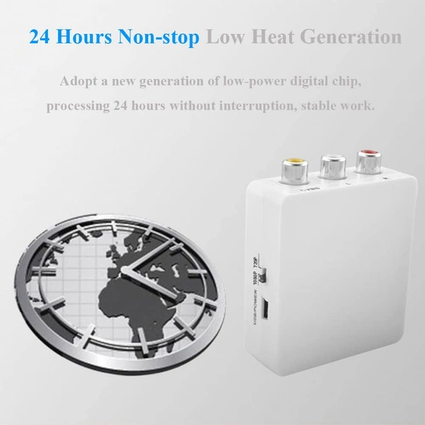 Honeycom AV to VGA Adapter, TV Set-Top Box Audio Video Converter (White)