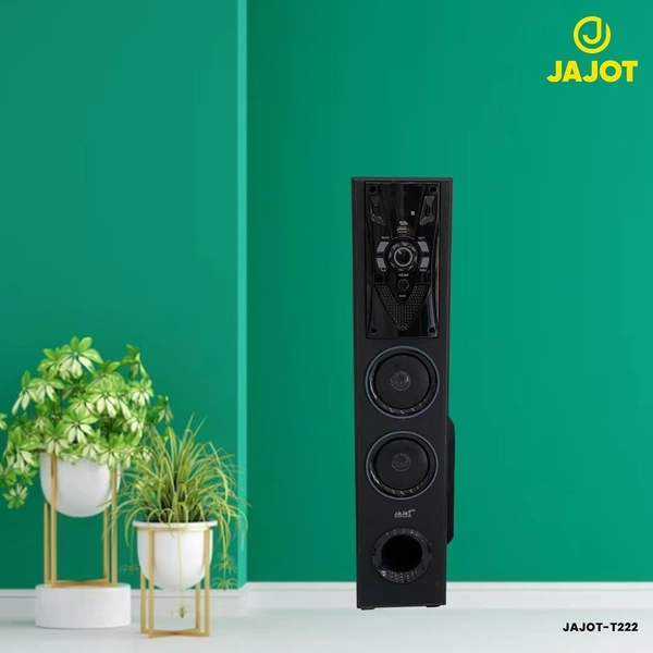 Jajot T222 High Powered Sound with X-Bass Treble Multimedia Tower Speaker (Black)