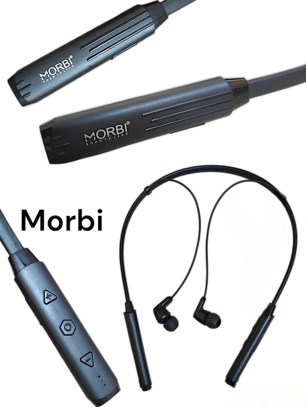 MORBI Morbi Wonder-X Wireless Neck Hanging Earphones Headset | Dolby Sound | 45 Hrs Music Time (BLACK)