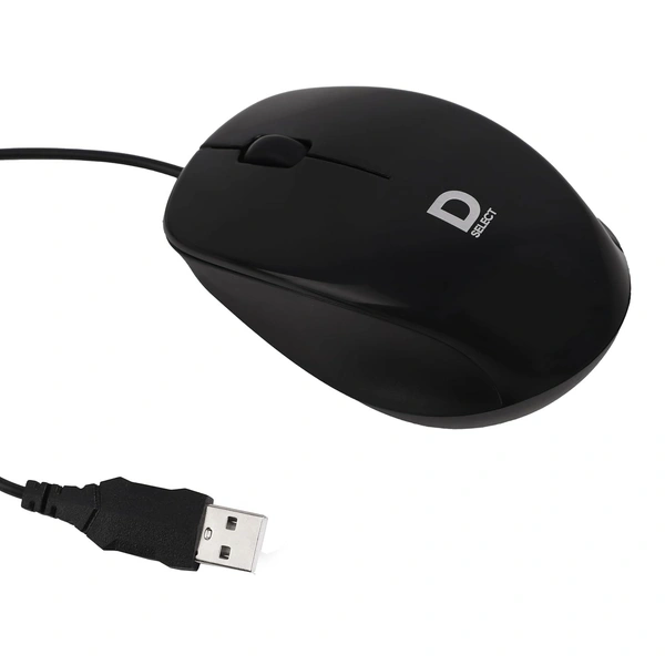 DELL D SELECT Dell Exclusive Wired Mouse DS111-Black with USB Type A Connector, 1200DPi - Black