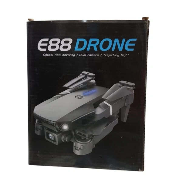 VEV E88 Drone With Dual Camera, Optical Flow Hovering, Trajectory Flight Foldable 1080P HD Drone with FPV Live Video, Smart Gestures Selfie, Altitude Hold, One Key Take Off/Landing, 3D Flips, Headless Mode for Kids and Adults (Black)