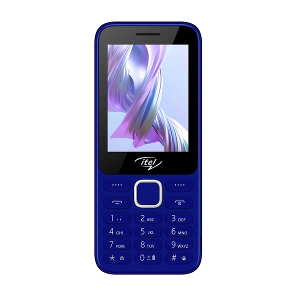 itel it5330 Keypad Mobile Phone | 2.8" Big Display | Premium Glass-Like Back Design | 1900mAh Long-Lasting Battery | Auto Call Recording | Wireless FM (Black) - Blue