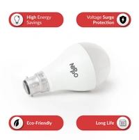 Nippo NIPPO 12-Watt LED Bulb, Base B22, Cool Day Light, Voltage Surge Protection, High Energy Savings - 12 Watts