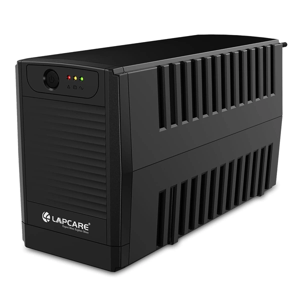 LAPCARE Lap Long 1200 Microcontroller Based UPS with Up-to 1200VA | 720W, Double Boost | Automatic Voltage Regulation | Overload Protection, Auto Restart | Generator Compatible For Office Computers (BLACK)