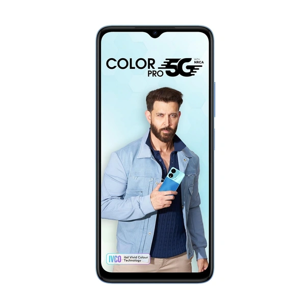 Itel COLOR PRO 5G | Color Changing Back | 6GB RAM+128GB ROM, Upto 12GB RAM with Memory Fusion| | Dimensity 6080 | 50MP AI Dual Rear Camera| 5000mAh Battery with 18W Type-C Fast Charging  (River Blue) - 6GB