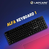 Lapcare LAPCARE ALFA Keyboard 1 LKB-300 with Adjustable Kickstand, 104 Keyboard Standard Key with Additional 15 Hot Keys, USB 2.0 (Black)