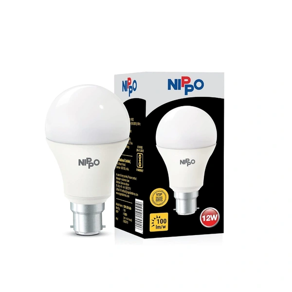 Nippo NIPPO 12-Watt LED Bulb, Base B22, Cool Day Light, Voltage Surge Protection, High Energy Savings - 12 Watts