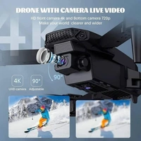 VEV E88 Drone With Dual Camera, Optical Flow Hovering, Trajectory Flight Foldable 1080P HD Drone with FPV Live Video, Smart Gestures Selfie, Altitude Hold, One Key Take Off/Landing, 3D Flips, Headless Mode for Kids and Adults (Black)
