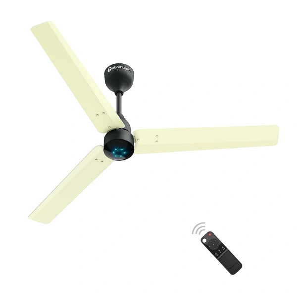 atomberg Renesa 1200mm BLDC Ceiling Fan with Remote Control | BEE 5 star Rated Energy Efficient Ceiling Fan | High Air Delivery with LED Indicators | 2+1 Year Warranty (Ivory & Black) - Ivory & Black