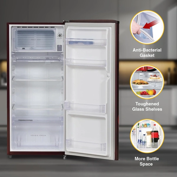 Whirlpool 185 L 2 Star Direct-Cool Single Door Refrigerator 73144 (Maroon)