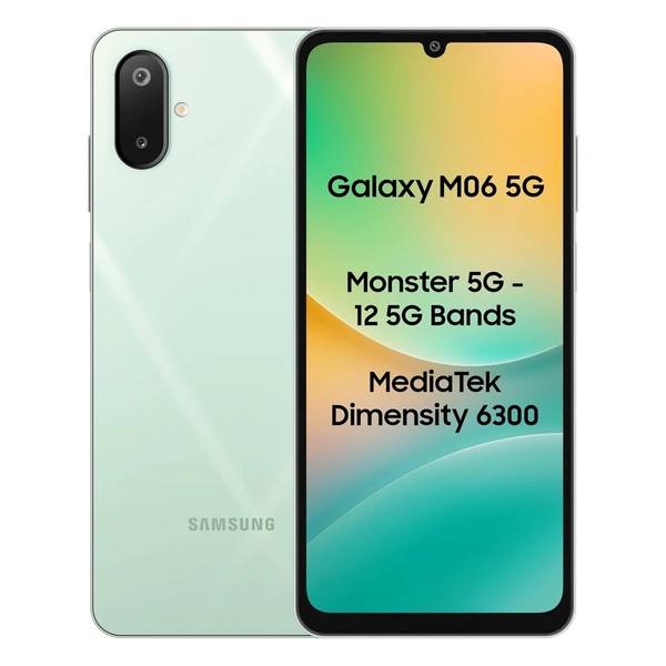 SAMSUNG Samsung Smart Phone Galaxy M06 5G (6GB RAM, 128 GB Storage) | MediaTek Dimensity 6300 | AnTuTu Score 422K+ | 12 5G Bands| 25W Fast Charging | 4 Gen. of OS Upgrades | Without Charger