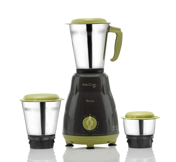 McCoy Star 500-Watt Mixer Grinder 3 Jars (Grey & Green)