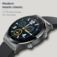 PEBBLE Pebble Revo Smartwatch, 1.3"(3.3cm) HD Touchscreen, Bluetooth Calling, Smart Watch with Rolling UI & Dual Button Technology, Spo2, Heart Rate & Temperature Monitoring (Black) - Black