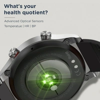 PEBBLE Pebble Revo Smartwatch, 1.3"(3.3cm) HD Touchscreen, Bluetooth Calling, Smart Watch with Rolling UI & Dual Button Technology, Spo2, Heart Rate & Temperature Monitoring (Black) - Black