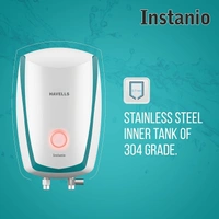 Havells Instanio | 1 Litre Instant Water Heater | Color Changing LED Indicator, Rust & Shook Proof | SS Tank, ISI Certified (Water & Blue)