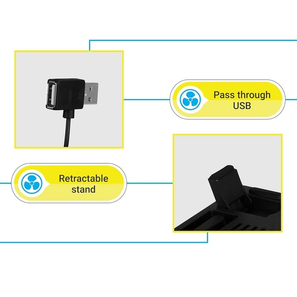 Zebronics Zebronics Zeb- NC1200 USB Powered Laptop Cooling Pad with 125mm Fan, Pass Through USB Connector and Blue LED Lights