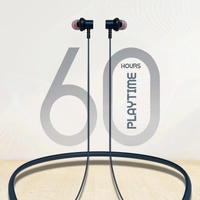 Target BT-170 in Ear Wireless Neckband Bluetooth Headphones with 60H Playtime, Type-C Quick Charging (10 Mins = 18H) Magnetic Touch, Rich Sound, Built-in Mic, Universal Bluetooth Compatibility (BLACK)