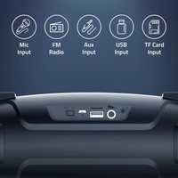 Artis BT36 Wireless Bluetooth Speaker with USB, FM, TF Card, AUX in, Wired Mic with Shoulder Strap (Black)