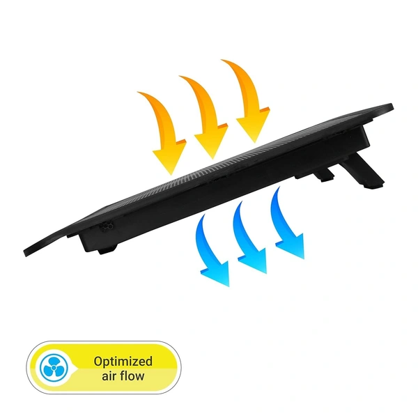 Zebronics Zebronics Zeb- NC1200 USB Powered Laptop Cooling Pad with 125mm Fan, Pass Through USB Connector and Blue LED Lights