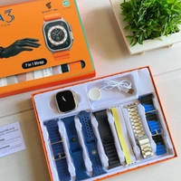 ULTRA Ultra 3 Smart Watch With 7 in 1 Straps 2.01 Infinite Display BT Calling Sports Mode Fitness 7 Belt for Men & Women Smartwatch (7 Multicolor Strap, Free Size)