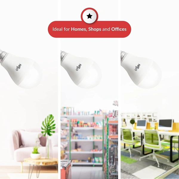 Nippo NIPPO 12-Watt LED Bulb, Base B22, Cool Day Light, Voltage Surge Protection, High Energy Savings - 12 Watts