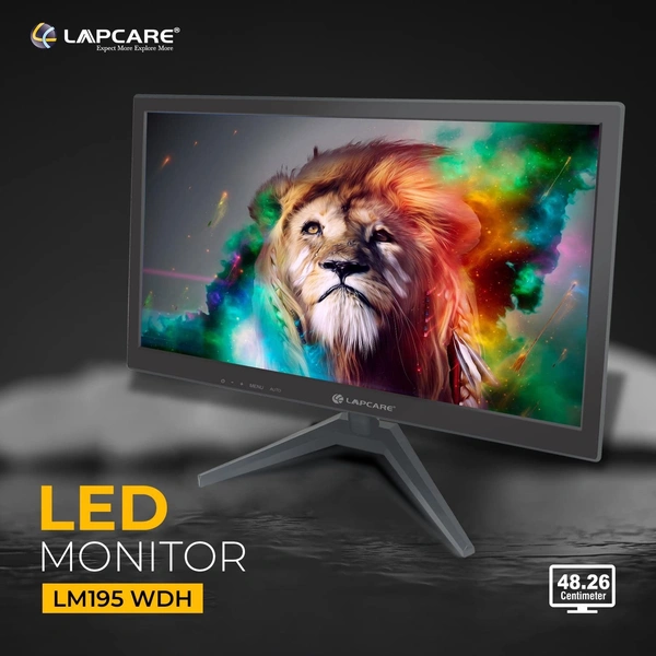 Lapcare LAPEYE LM195WDH 19"(48.26CM) LED Display 16:10 1440x900 Pixel Ratio, Tilt Stand, Vesa Mount, HDMI + VGA Port (Black)