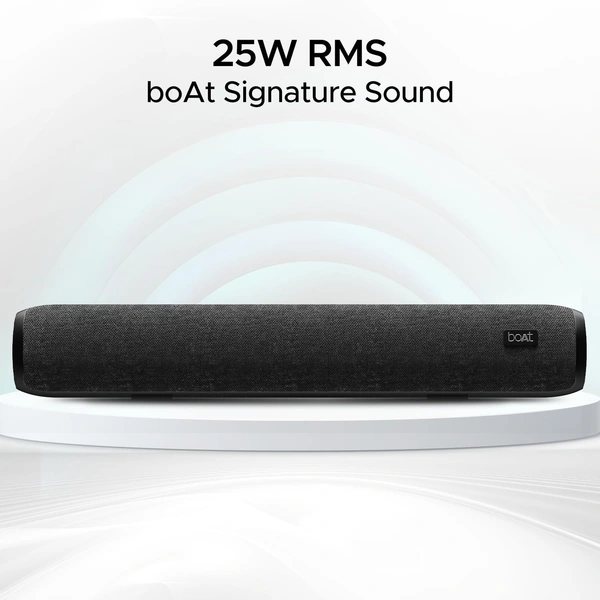 boat boAt AAVANTE BAR 600 Bluetooth Soundbar with 25W RMS Signature Sound, 2.0 Channel with Dual Passive Radiators, Upto 7 Hours Playback & Multi Connectivity (Jade Black)