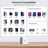 VEV iPhone Charger Adapter 25W USB Type C Power Adaptor for 16/16 Plus/16 Pro/16 Pro Max, 15/ iPhone 14/13/12/11 Series USB-C To Lightning Cable Fast Charging Adaptor (White) - White