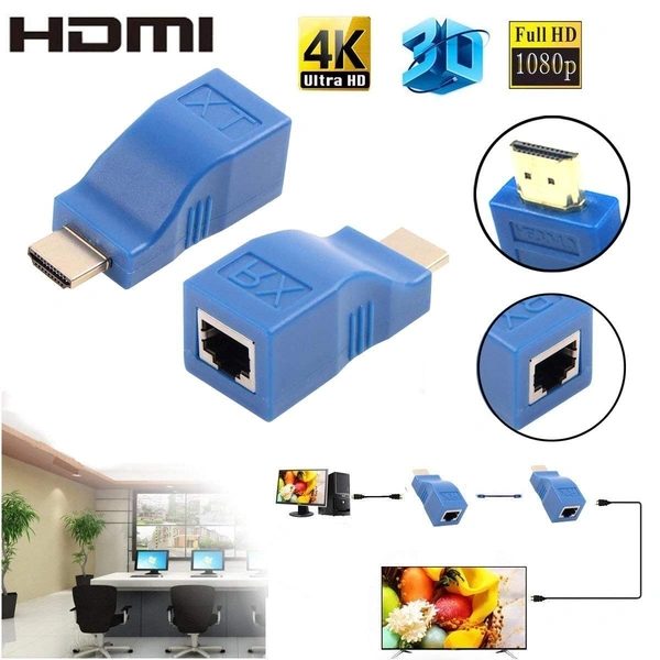 VEV Microware HDMI Dual RJ45 CAT5e/6 HDMI Extender Network Ethernet Adapter HDMI Extender 2Pcs