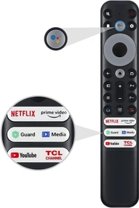 TCL Voice Remote Control for TCL Android TV Mini-LED QLED 4K UHD Smart TV with 6 Shortcut Buttons Netflix, Prime Video, YouTube, Guard, Media and TCL Channel - Black