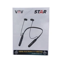 VEV Star ML-100 Wireless Neck Band Magnetic Stereo Earbunds | Upto 32 Hrs Play Time | With Type-C Charging (BLACK)