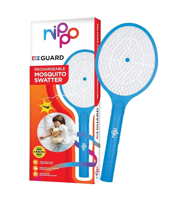Nippo NIPPO Guard Rechargeable Mosquito Bat, Fast Charging, 500mAh Lithium-Ion Battery, Shock-Proof (Blue)