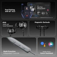 boAt Rockerz 111 Up to 40 Hours Playtime, Dual Device Pairing, ENx Tech, Beast Mode, ASAP Charging, BTv5.3, IPX5, Type-C Interface & Magnetic in Ear Buds Bluetooth Wireless Neckband (Ash Grey) - Gray