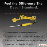 DEVAJI 25W Soldering Iron with Copper Bit & ABS Handle | 3 Core Cable | Fast Heating | Overheat Protection | for Home, Education, Workshop, and Industrial Use (YELLOW)