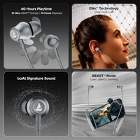 boAt Rockerz 111 Up to 40 Hours Playtime, Dual Device Pairing, ENx Tech, Beast Mode, ASAP Charging, BTv5.3, IPX5, Type-C Interface & Magnetic in Ear Buds Bluetooth Wireless Neckband (Ash Grey) - Gray