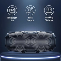 Artis BT36 Wireless Bluetooth Speaker with USB, FM, TF Card, AUX in, Wired Mic with Shoulder Strap (Black)