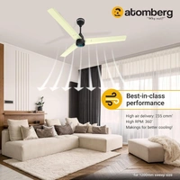 atomberg Renesa 1200mm BLDC Ceiling Fan with Remote Control | BEE 5 star Rated Energy Efficient Ceiling Fan | High Air Delivery with LED Indicators | 2+1 Year Warranty (Ivory & Black) - Ivory & Black