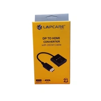 LAPCARE HDMI Adapter 0.2M DP to HDMI Converter With 20CM Cable (BLACK)