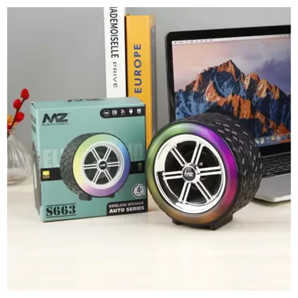 MZ. MZ S663 PORTABLE BLUETOOTH SPEAKER Dynamic Thunder Sound Auto Series RGB Light 5 W Bluetooth Speaker (Black)
