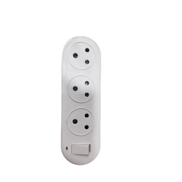 Nirvan Mini Spike Superssor Power Strip 1 Switch & 3 Socket (White)