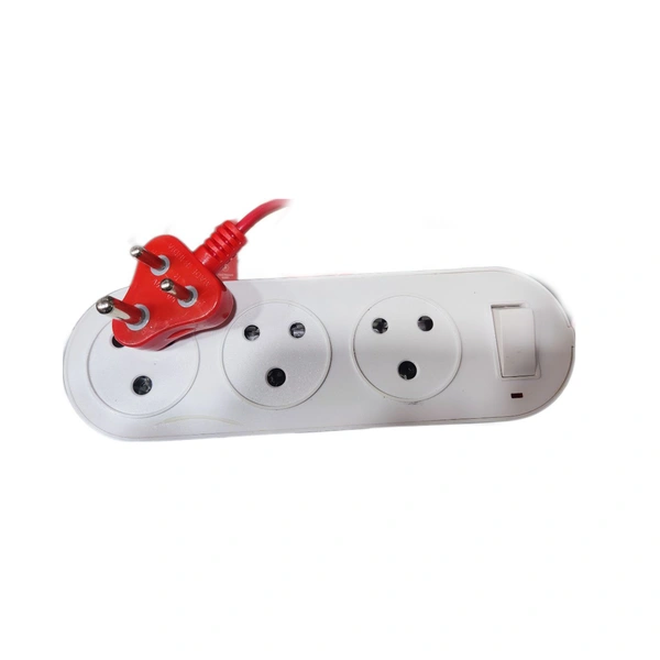 Nirvan Mini Spike Superssor Power Strip 1 Switch & 3 Socket (White)