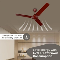 Royal 1200MM High Speed Ceiling Fan (Brown)