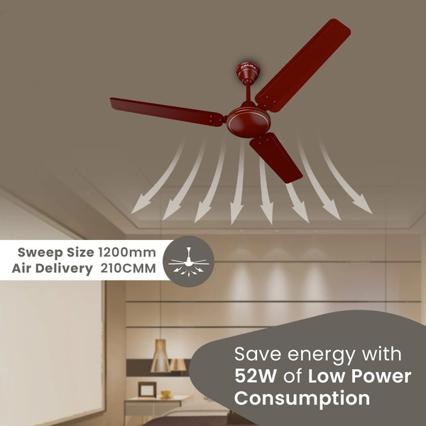 Royal 1200MM High Speed Ceiling Fan (Brown)