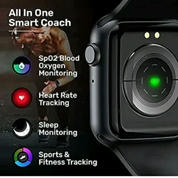 ULTRA T10 Ultra Smartwatch 2.09" inch Big Infinite Display Sleek Design Metal Body with 53mm Real Screws Calling Wireless Charging with Activity Tracker Compatible with All 3G/4G/5G Android (Black) - Black